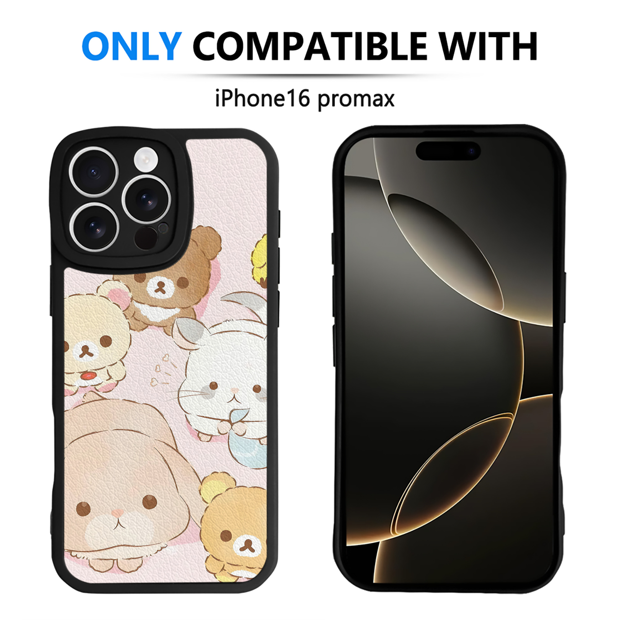 （画像用） リラックマ リラックマ キイロイトリ Rilakkuma Korilakkuma Kiiroitori 【iPhone 16シリーズ対応】シリコンスマホケース（レザー調） 材質：シリコン